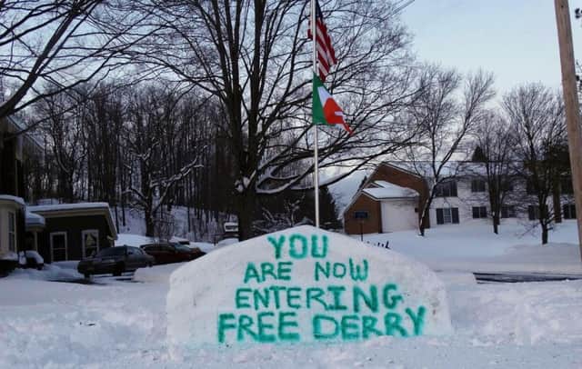Derry man, John McDermott, made his own version of Free Derry Corner for his father-in-law, Donald McCall. (Photo: John McDermott)