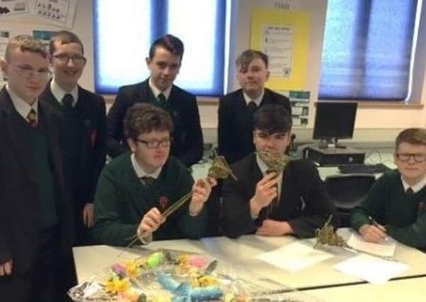 Pupils from St Joseph's Boys' School who will help protect the dwindling populations of pollinating insects.