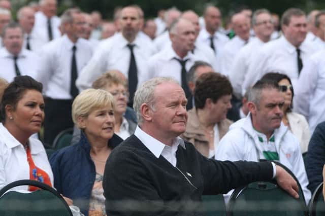 Martin McGuinness pictured at the field during National Hunger Strike commemoration in Dungiven in 2012. 0708JM93