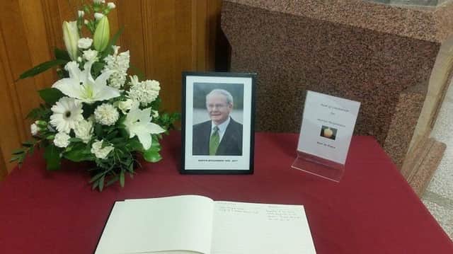 A book of condolence is being opened at the Guildhall in Derry for the late Martin McGuinness.
