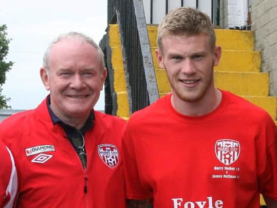 James McClean with Martin McGuinness