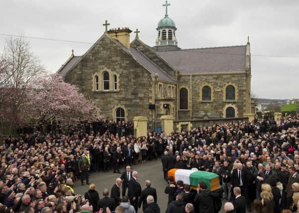 The funeral of former Sinn Fein leader and deputy First Minister Martin McGuinness in Derry