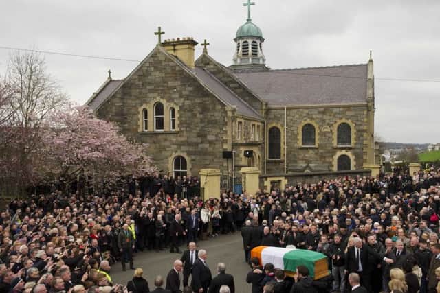 PACEMAKER BELFAST  23/03/2017
The Funeral of former Sinn Fein leader and deputy First Minister Martin McGuinness in the Bogside in Derry this afternoon.
Mr McGuinness died earlier this week after a short illness. Picture Mark Marlow/pacemaker press