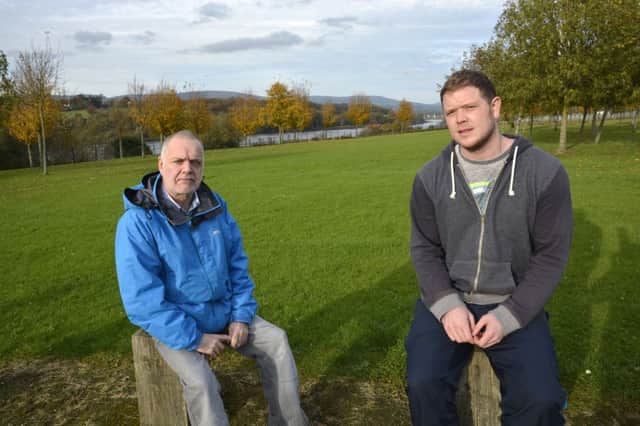 Eamon O'Donnell and Paul Hughes pictured at the proposed Greenway site. DER4414-119KM