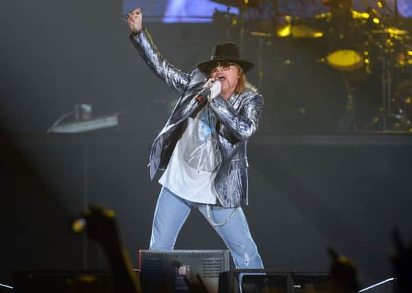 Guns N Roses singer, Axl Rose, pictured performing in the SSE Arena in Belfast in 2010. (Photo: Justin Kernoghan)
