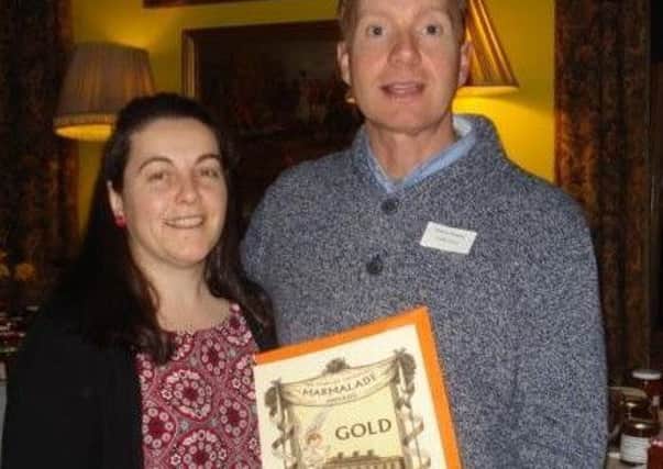 Michael and Cathly Quigley pictured with their marmalade award.