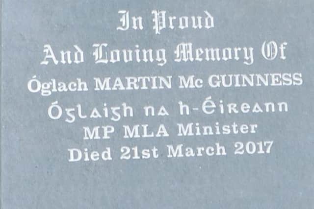 Martin McGuinness' gravestone. (Photo: Charlie McMenamin)
