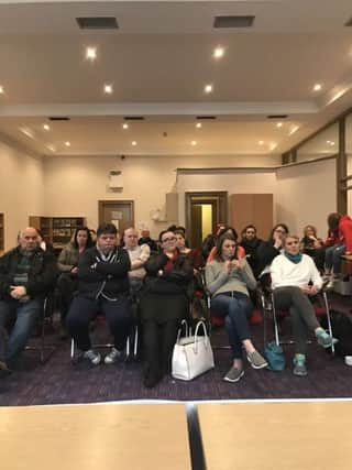 A section of the attendees at the recent meeting to discuss the cuts to the Supporting People projects, pay and working conditions.