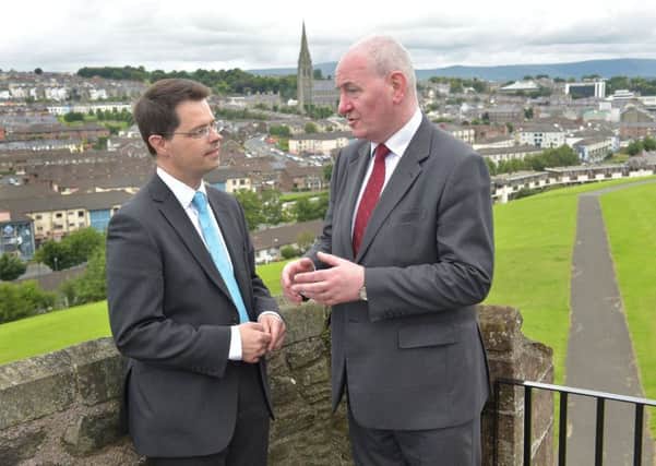 SDLP MP Mark Durkan with Secretary of State James Brokenshire  last summer. Photo by Simon Graham