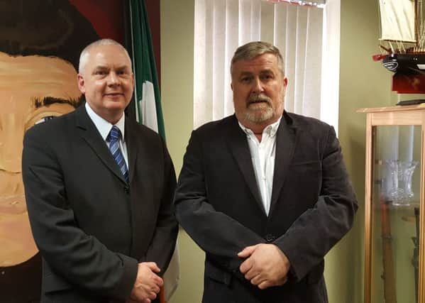 Sinn Fein councillor Dermot Nicholl and former Sinn fein MLA Cathal O'hOisin