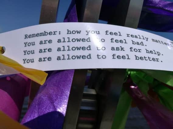 One of the messages left on the Peace Bridge