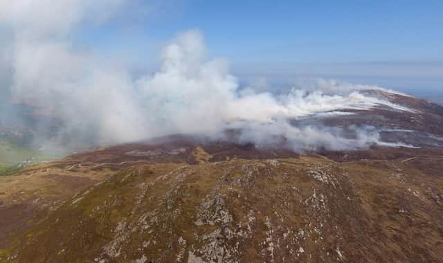The Urris hill fire on Monday. Photo by Emmet Curran & Adam Rory Porter at Windy Day Media.