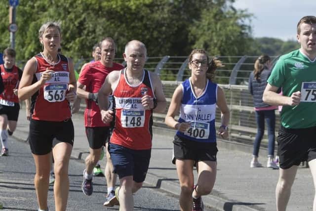 Some of the large crowd who participated in the Strabane Lifford Half Marathon.  (North West Newspix)