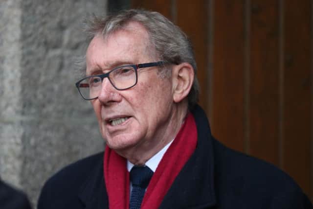 Journalist Peter Taylor pictured at St Eugene's Cathedral for the funeral of Brendan Duddy.
