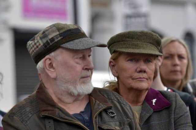 Dermot  and Pauline McClenaghan pictured at the solidarity vigil at The Diamond, on Tuesday evening, following the suicide bombing at the Manchester arena on Monday night last. DER2117GS013