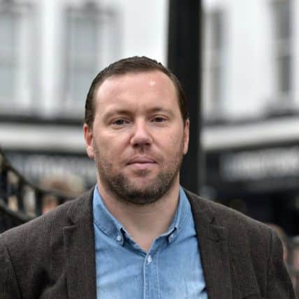 Davy McCauley, Derry Anit War Coalition, organised the solidarity vigil at The Diamond, on Tuesday evening, following the suicide bombing at the Manchester arena on Monday night last. DER2117GS014