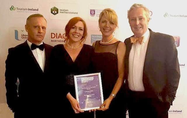 Representatives of the Museum of Free Derry and App designers RoE2 pictured at the Tourism NI awards.