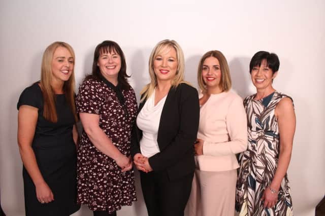 Sinn Fein leader in the north Michelle O'Neill with candidates in the Westminster election.