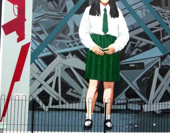 'THE DEATH OF INNOCENCE'... This mural in Derrys Bogside commemorates Annette McGavigan who was shot dead in 1971.