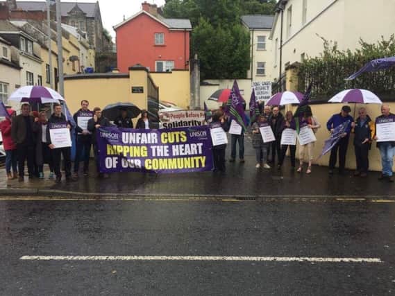 The Unison organised protest in Derry.