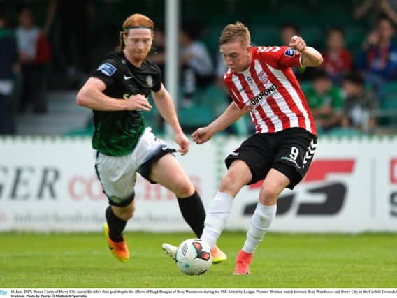 Derry City goalscorer, Ronan Curtis got the Candy Stripes back on terms with a composed finish in the first half.