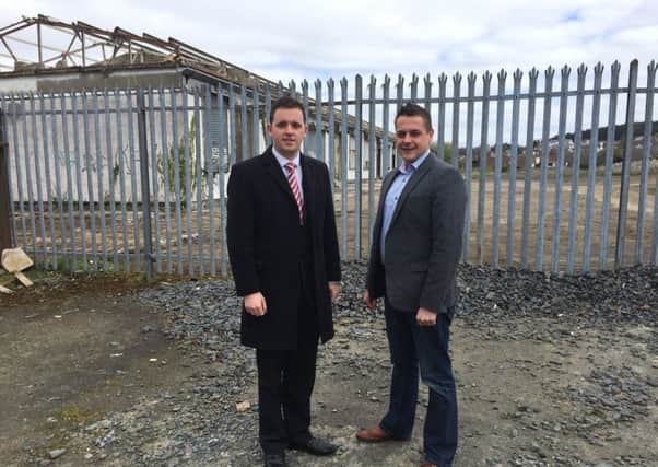 Gary Middelton DUP MLA and DUP Councillor Graham Warke pictured previously at the IAWS site.