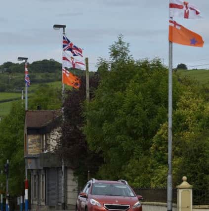 The flags flying in Newbuildings on Monday afternoon. DER2717GS001