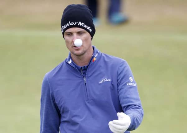 England's Justin Rose on the 18th green during a practice round at the Dubai Duty Free Irish Open Golf Championship at Portstewart Golf Club. Picture by Peter Morrison/PressEye.com