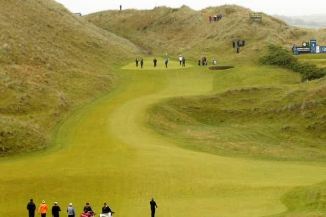 Golfers make their way along the second fairway during a practice round at the Dubai Duty Free Irish Open Golf Championship at Portstewart Golf Club. Picture by Peter Morrison/PressEye.com