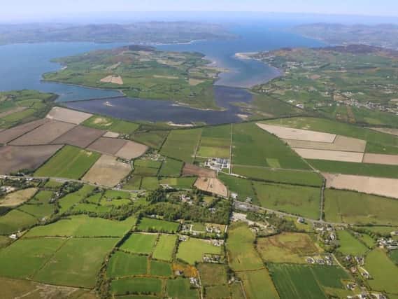 An aerial view of the Grianan Estate on the North Donegal Coast.