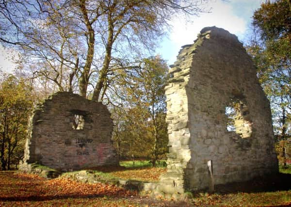 The ruins of St Brecan's Chapel at St Columb's Park. (0611PG31)