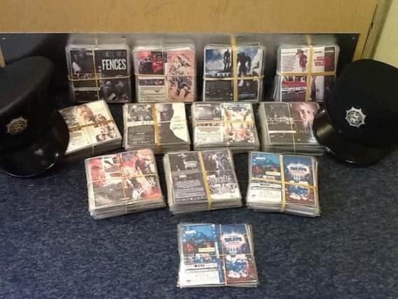 A photograph of the seized counterfeit items released by the PSNI.