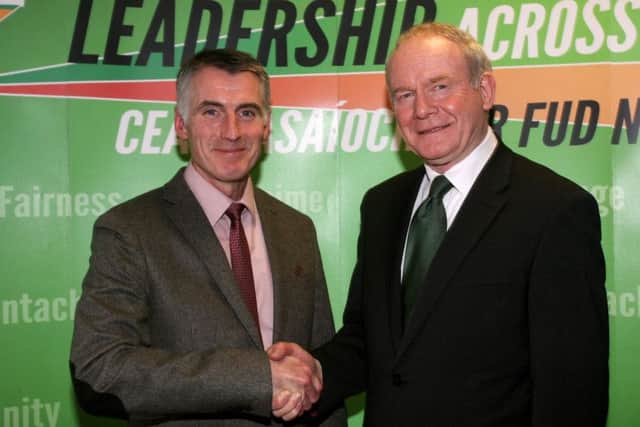 Declan Kearney with the then Deputy First Minister Martin McGuinness back in 2015.