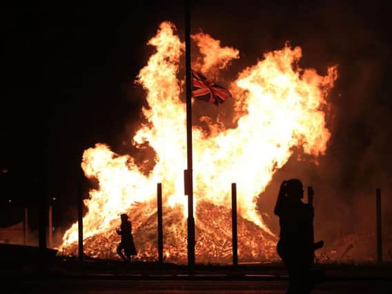 Bonfire in the Lower Shankill in Belfast. (Photo: Presseye/Kelvin Boyce)