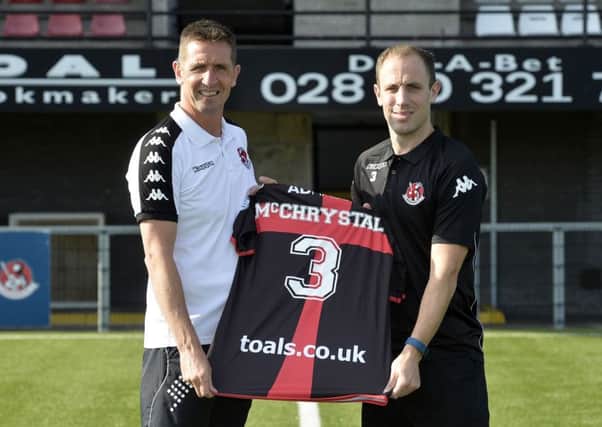 Crusaders new signing Mark McChrystal pictured at Seaview after signing a one yeard deal for the Shore road club after returning from a four and a half year spell with Bristol Rovers.