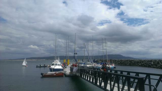 The pontoon at Greencastle harbour was launched on Friday, ahead of a Round Ireland Sail by Foyle Sailability.