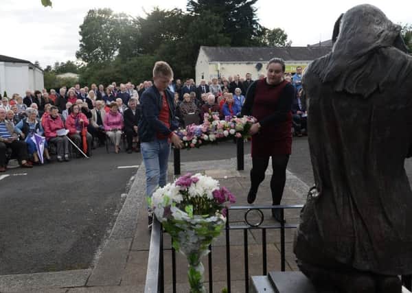 PACEMAKER BELFAST  31/07/2017
A memorial service to mark the 45th Anniversary of the Claudy Bomb,   SEFF assisted the families in organising an open air Service of Remembrance and Thanksgiving on Monday Evening  in Claudy.
Photo Colm Lenaghan/Pacemaker Press