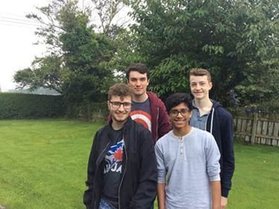 The four Derry boys raising money for Macmillan Cancer Support through a 24 hour gaming marathon, front from left Caleb Griffin and Nadhaniel Joshey back from left Joseph McKinney and Conor Polley.