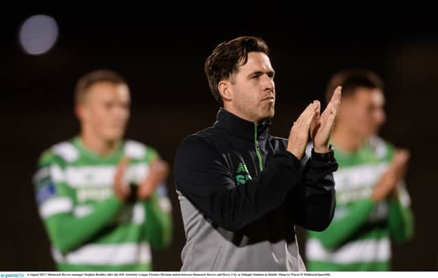 Shamrock Rovers manager Stephen Bradley refuses to give up hope of catching Derry City despite a third defeat of the season against the Candy Stripes last weekend.
