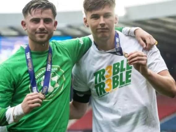 Patrick Roberts (left) and Kieran Tierney offered free milkshakes for life. Picture: SNS/Craig Williamson