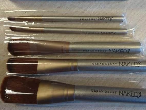 The fake make-up brushes were seized by Border Officers in Belfast in June.