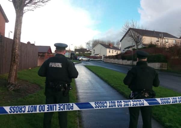 The cordon at Earhart Park in Derry back in January.
