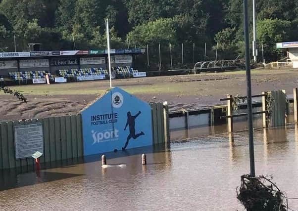 Institute FC have launched an appeal for help after floods ripped through its ground
