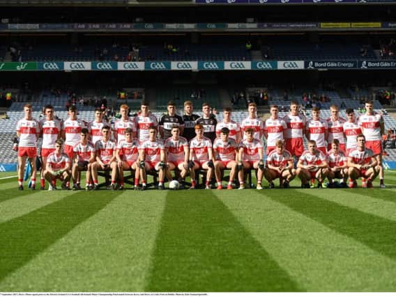 The Derry Minor panel before Sunday's Final in Croke Park