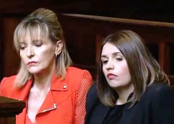 Foyle MP Elisha McCallion (on right) and MEP Martina Anderson at yesterdays sitting in Dail Eireann.