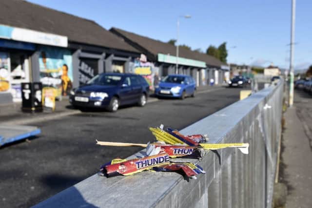Remnants of fireworks which have been used by youths at Central Drive. DER3817-101KM