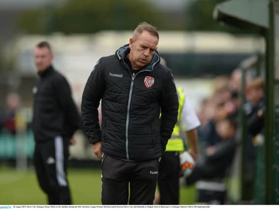 A dejected Derry City manager, Kenny Shiels after his side's defeat to Bray Wanderers.
