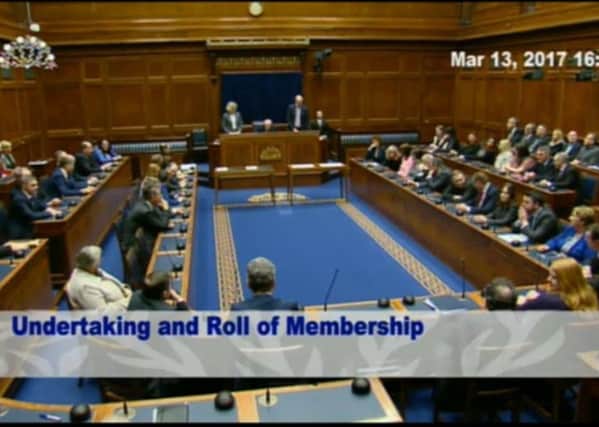 This is the only time that MLAs have sat in the Assembly chamber since January  and it lasted just 46 minutes