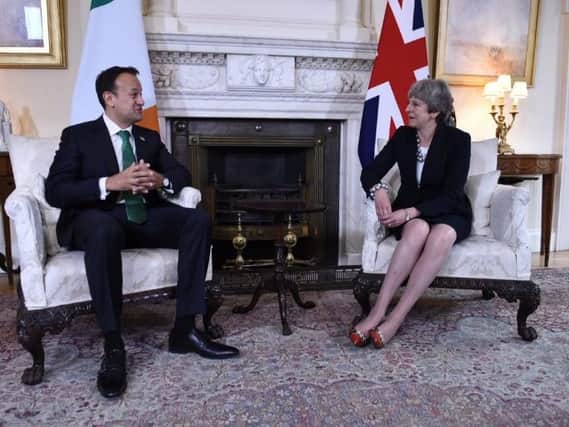 Taoiseach Leo Varadkar pictured with British prime minister, Theresa May in 10 Downing Street on Monday. (Photo: Leo Varadkar/Twitter)