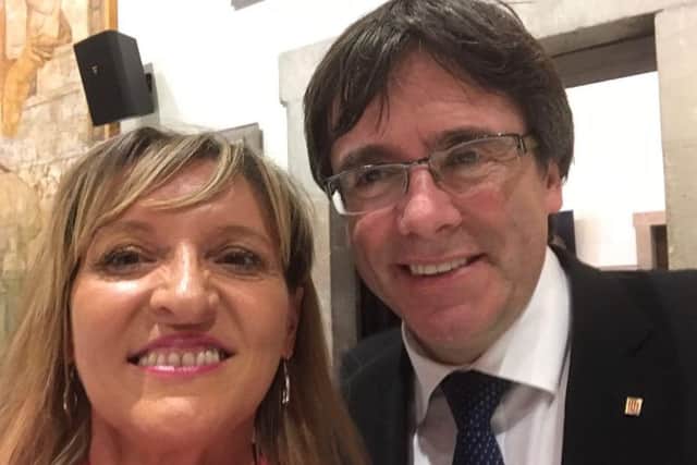 Martina Anderson with the President of Catalonia, Carles Puigdemont.